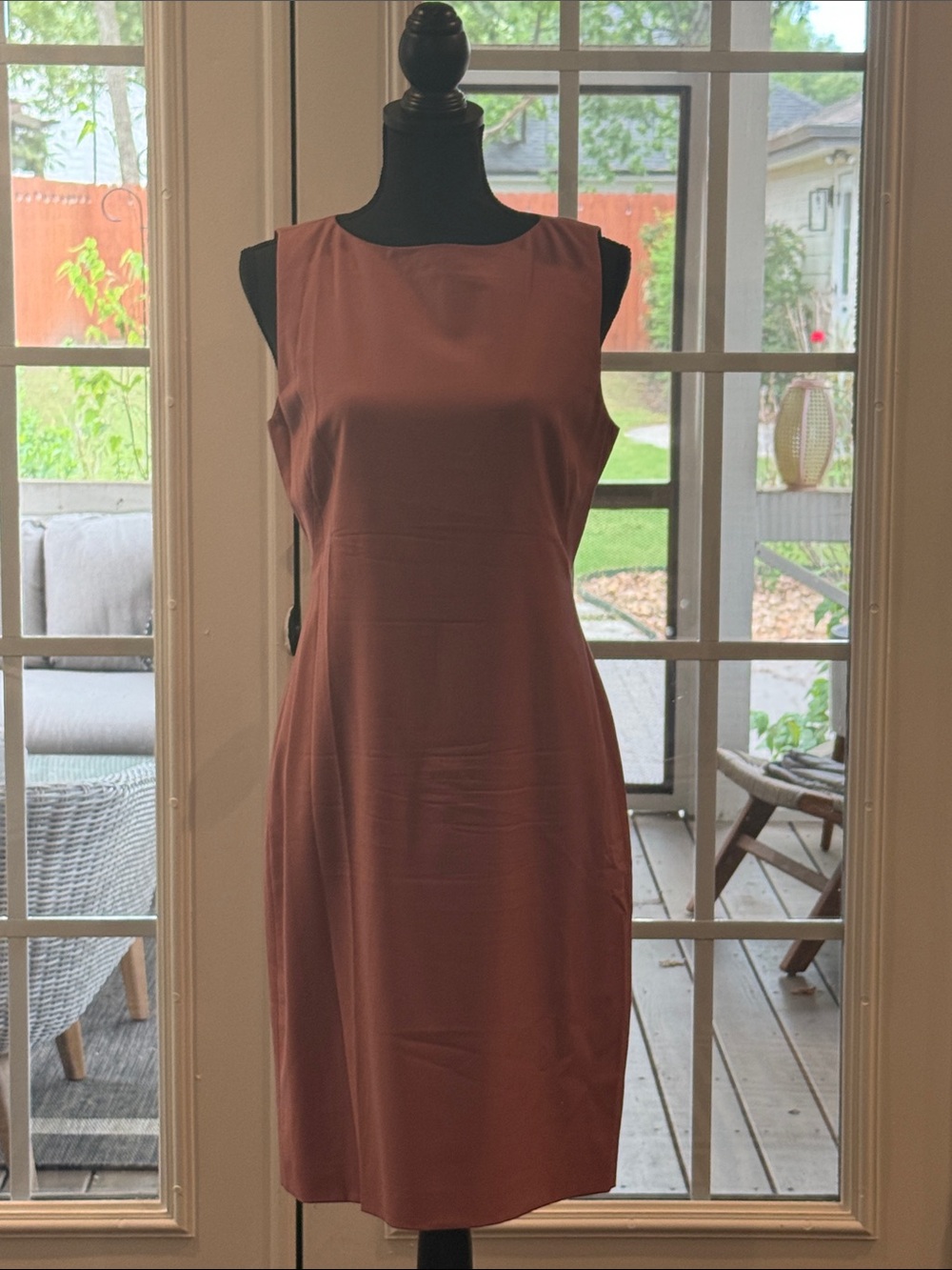 Theory Betty Sleeveless Midi Dress in Dusty Rose